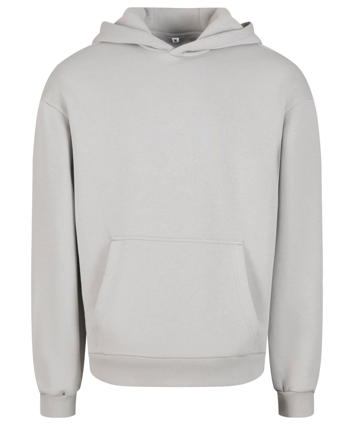 Build Your Brand Fluffy hoodie in Light Asphalt, front view