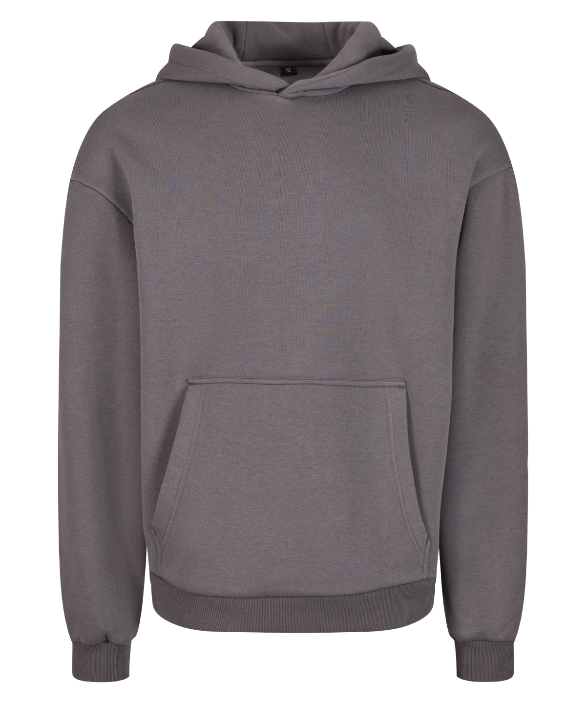 Build Your Brand Fluffy hoodie in Magnet, front view