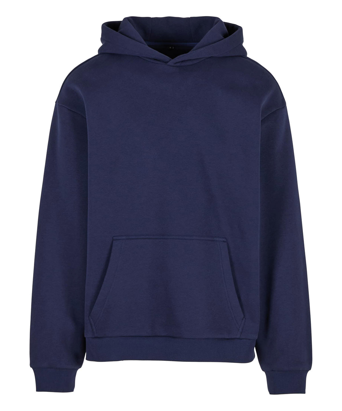 Build Your Brand Fluffy hoodie in Navy, front view