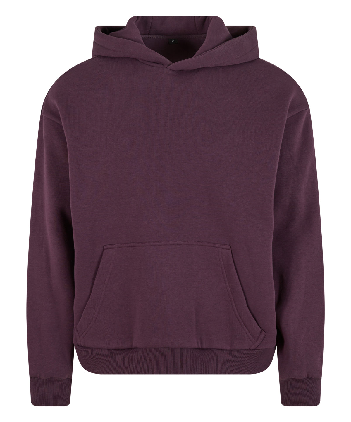 Build Your Brand Fluffy hoodie in Plum Purple, front view