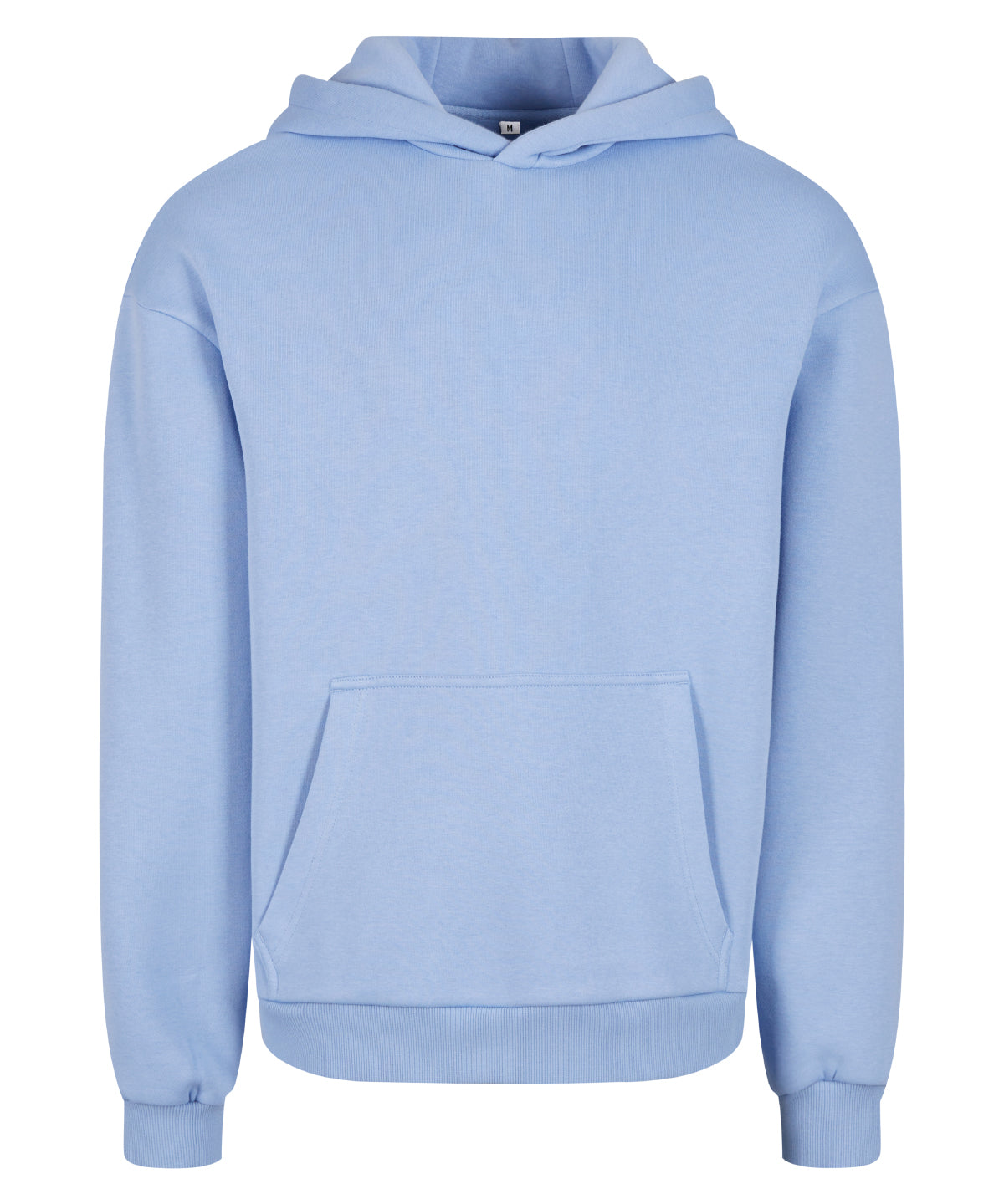 Build Your Brand Fluffy hoodie in Powder Blue, front view