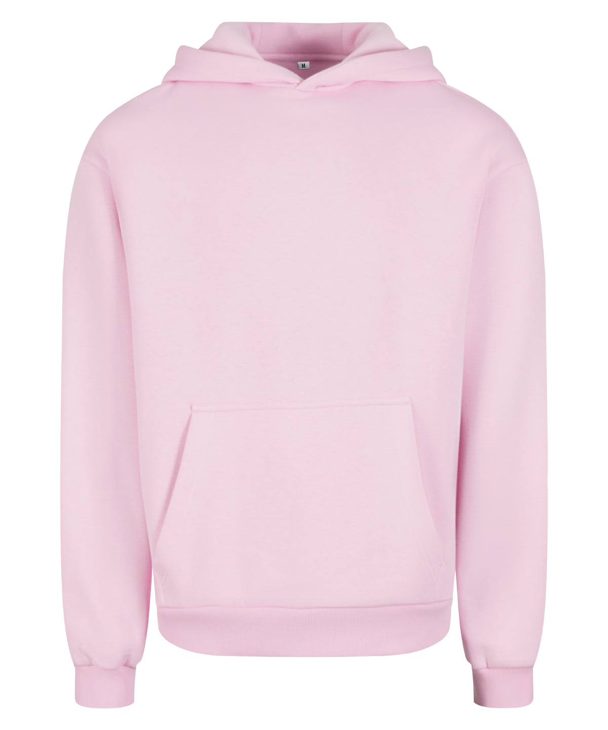 Build Your Brand Fluffy hoodie in Soft Pink, front view
