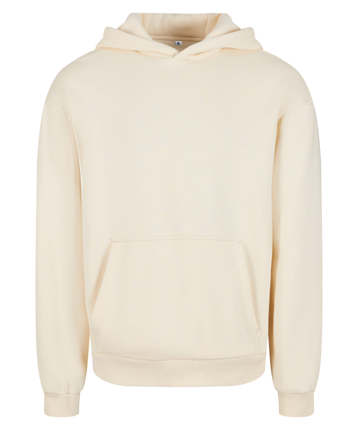 Build Your Brand Fluffy hoodie in White Sand, front view