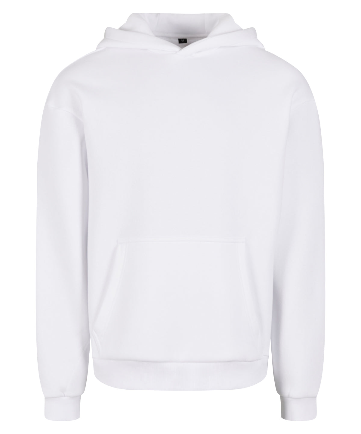 Build Your Brand Fluffy hoodie in White, front view