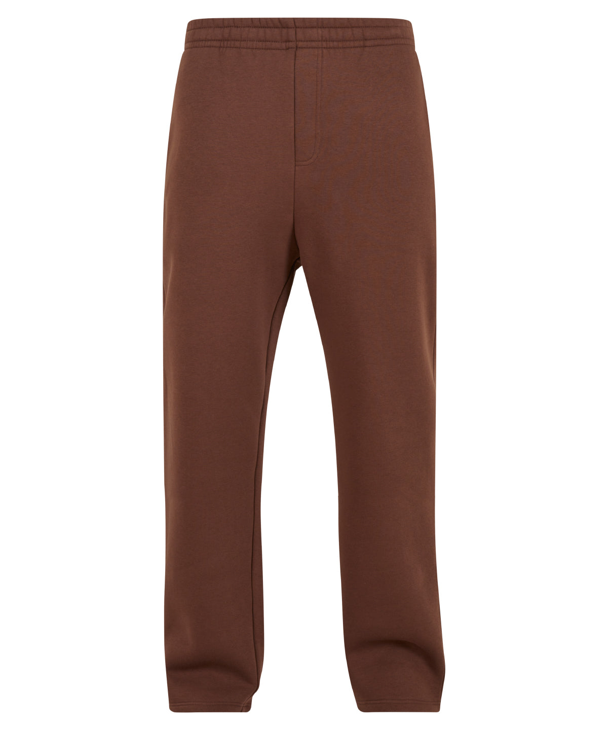Build Your Brand Fluffy trackpants in Chocolate Brown, front view