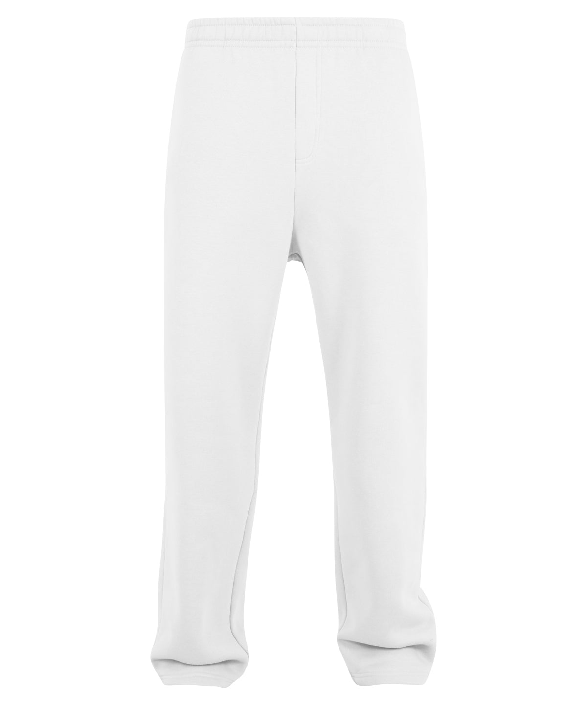 Build Your Brand Fluffy trackpants in White, front view