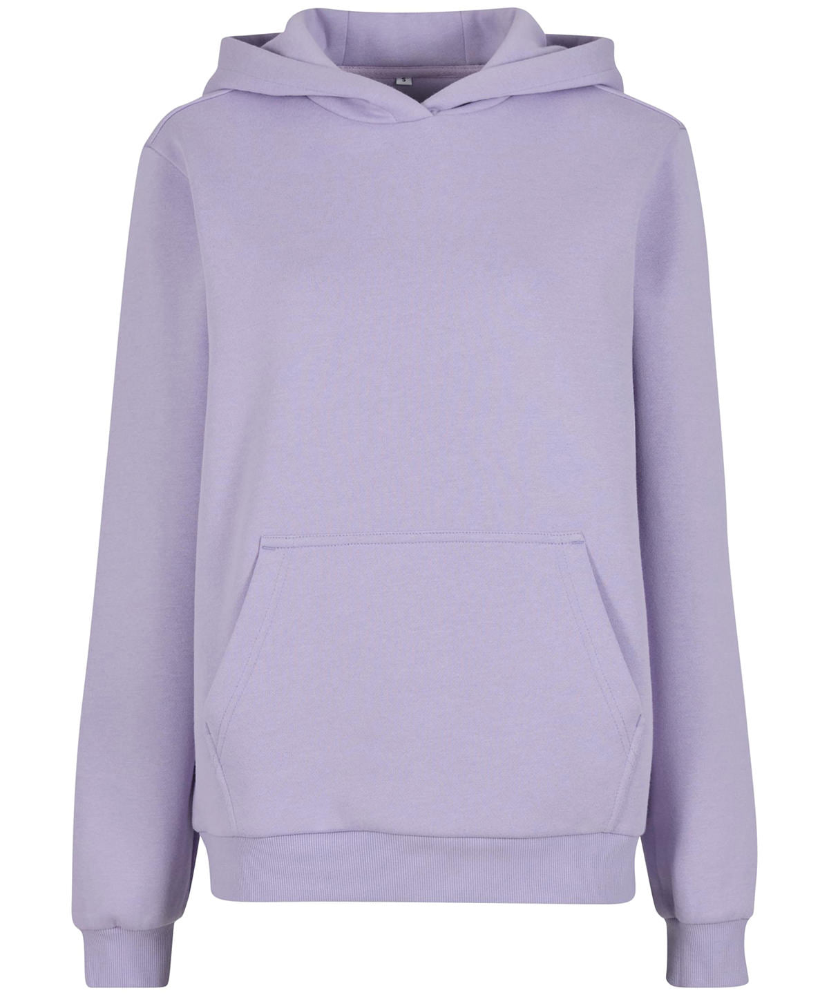 Build Your Brand Women’s fluffy hoodie in Lilac, front view