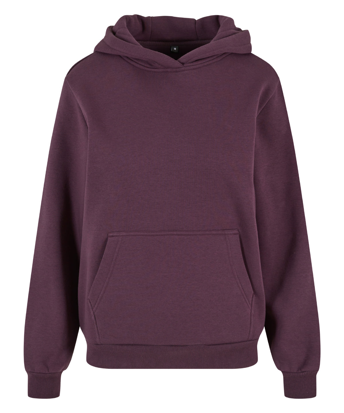 Build Your Brand Women’s fluffy hoodie in Plum Purple, front view