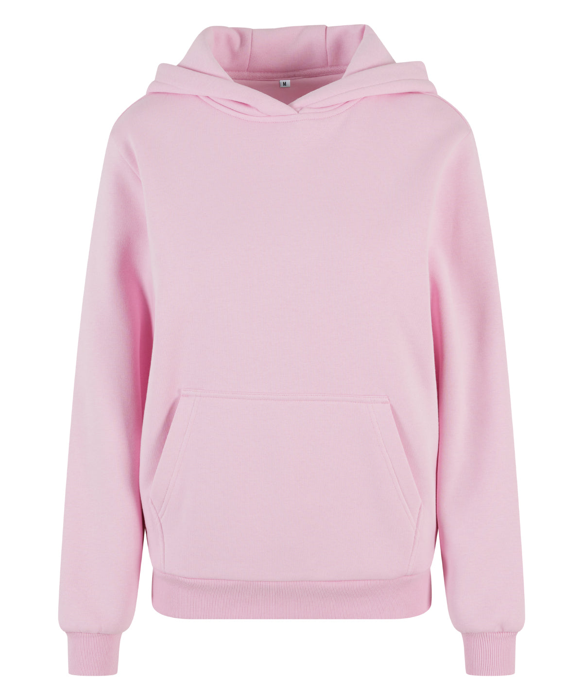 Build Your Brand Women’s fluffy hoodie in Soft Pink, front view