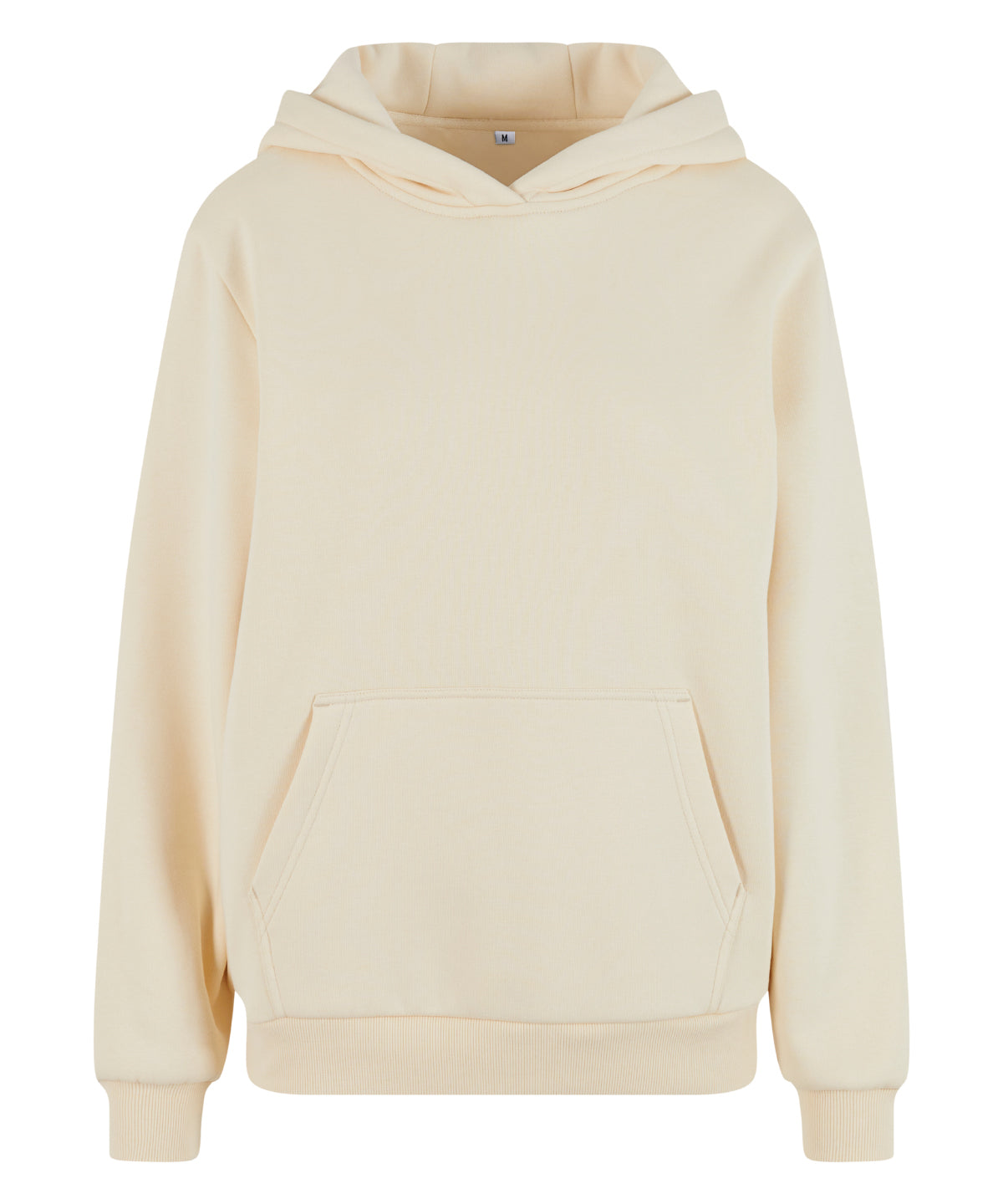 Build Your Brand Women’s fluffy hoodie in White Sand, front view