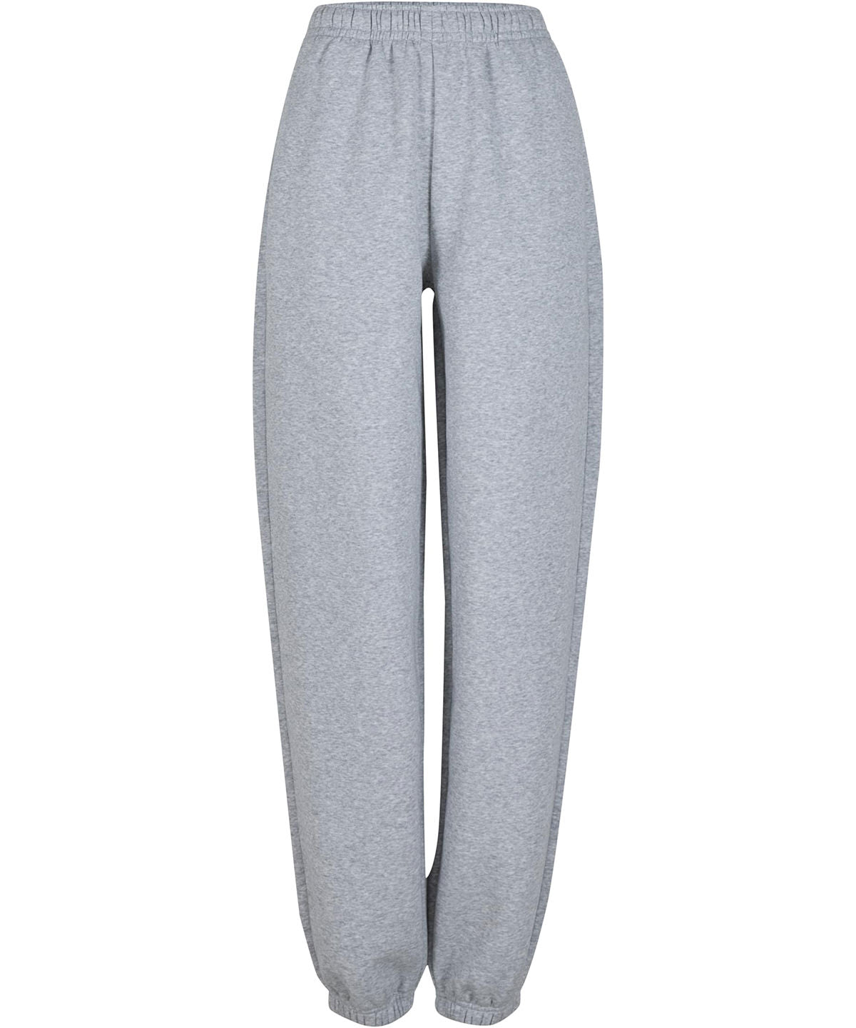 Build Your Brand Women’s fluffy sweatpants in Heather Grey, front view