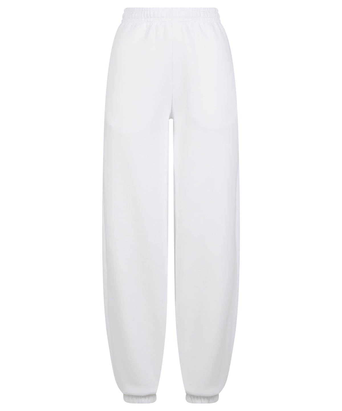 Build Your Brand Women’s fluffy sweatpants in White, front view