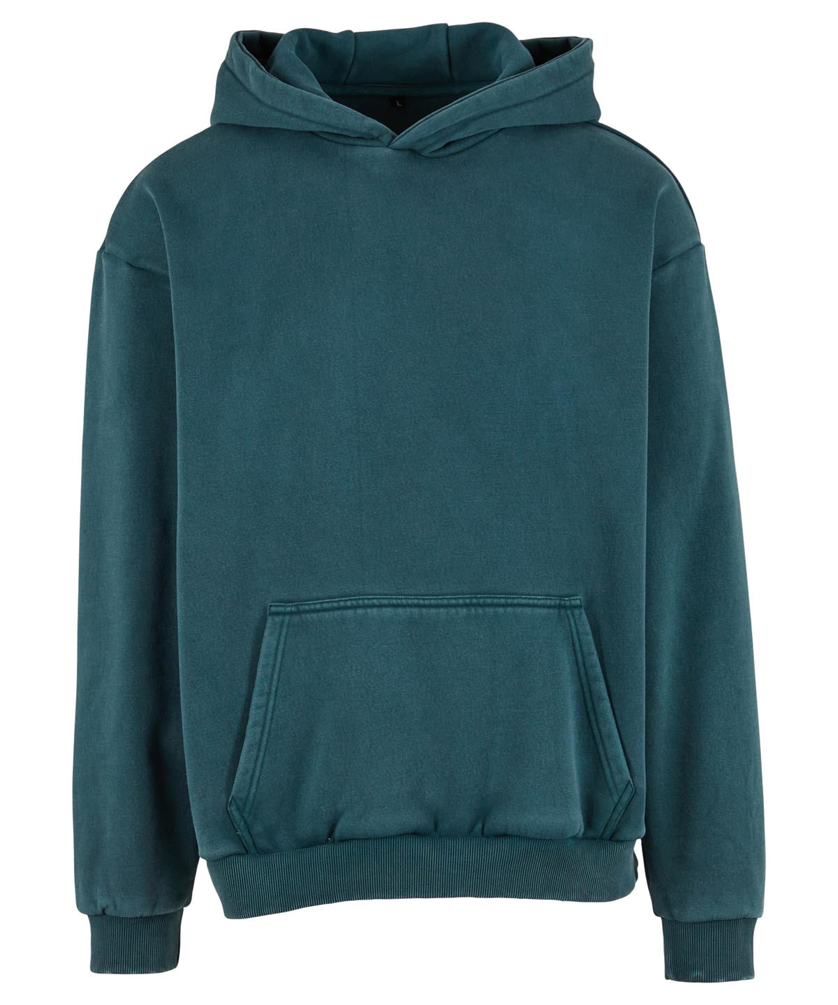 Build Your Brand Vintage heavy hoodie in Bottle Green, front view