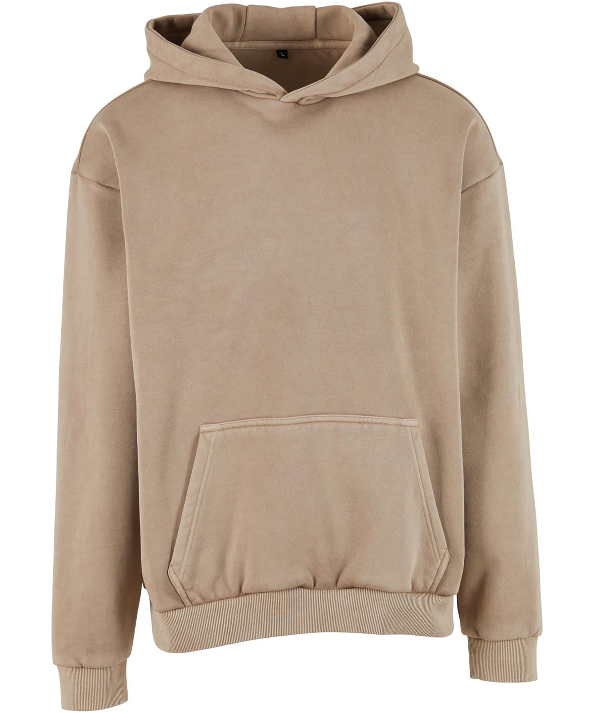 Build Your Brand Vintage heavy hoodie in Chalk Dust, front view