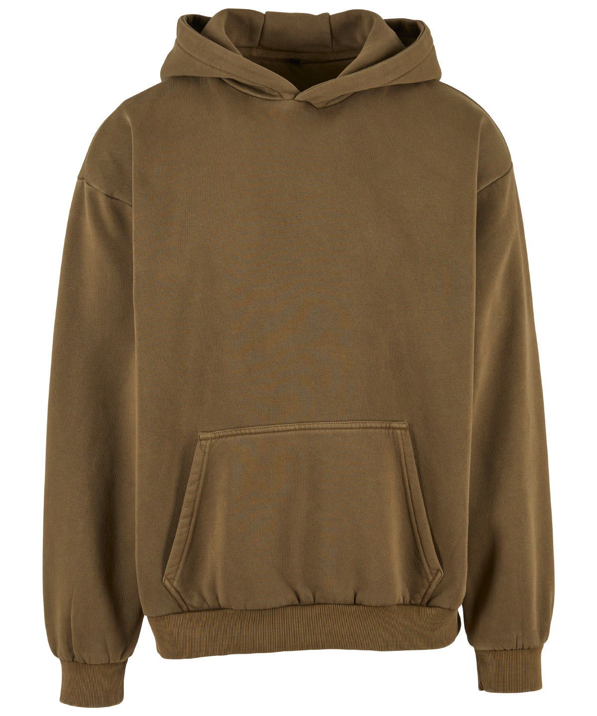 Build Your Brand Vintage heavy hoodie in Warm Khaki, front view