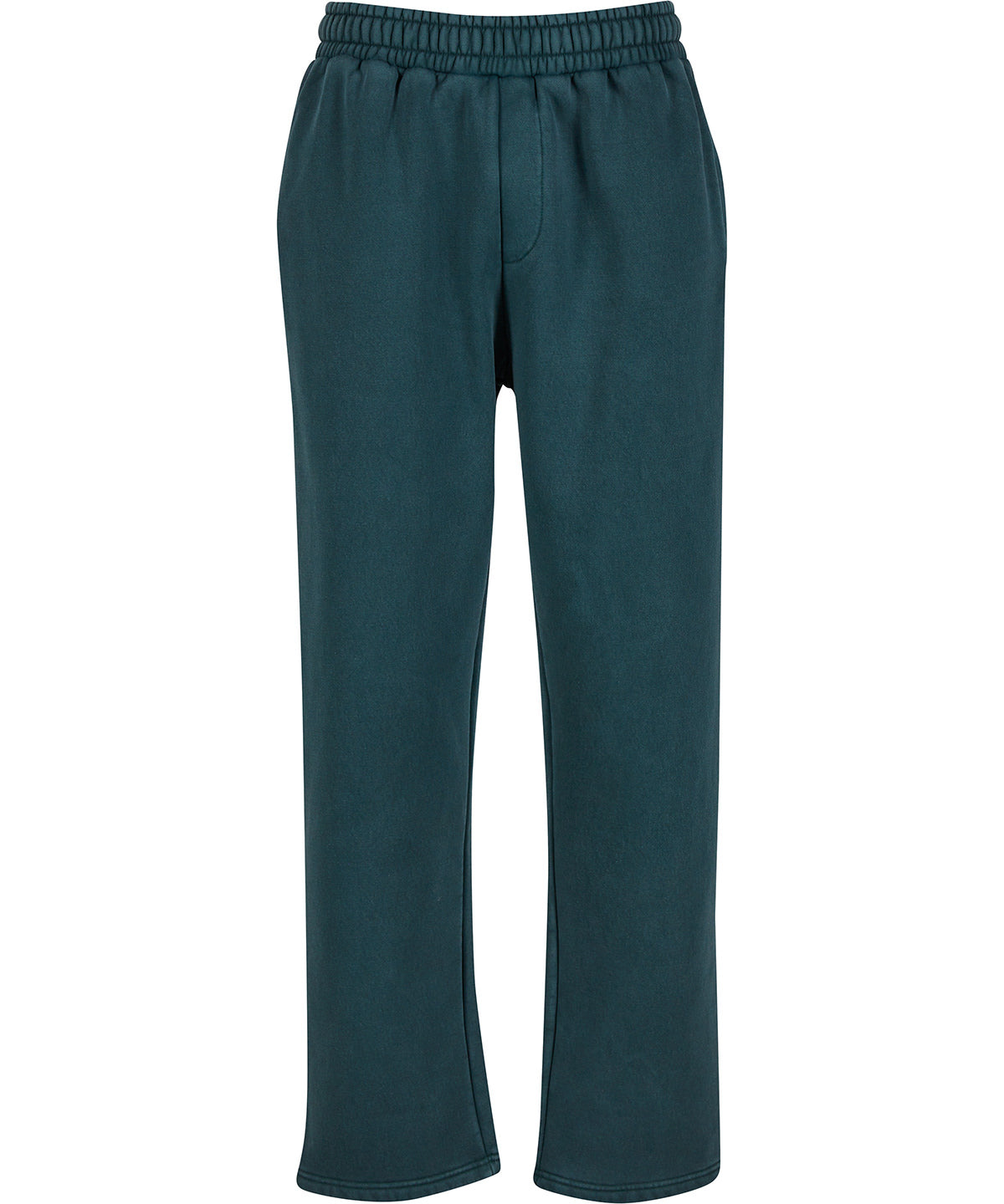 Build Your Brand Vintage heavy trackpants in Bottle Green, front view