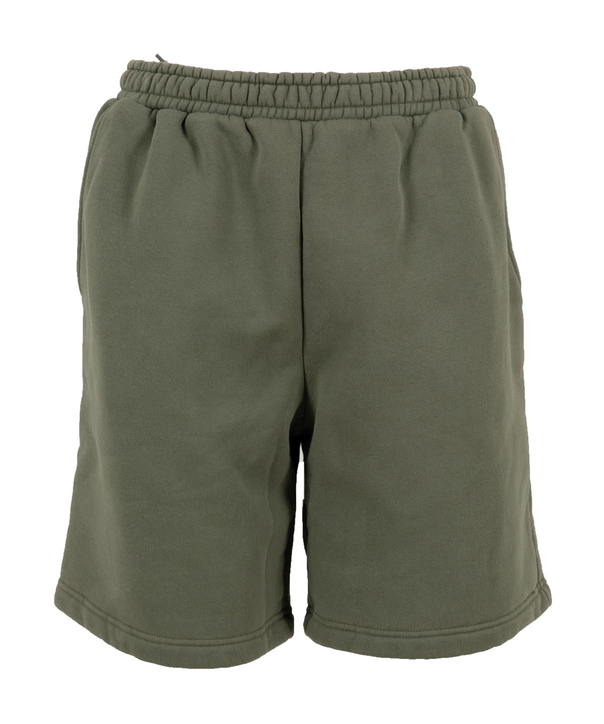 Build Your Brand Vintage heavy sweatshorts in Olive, front view