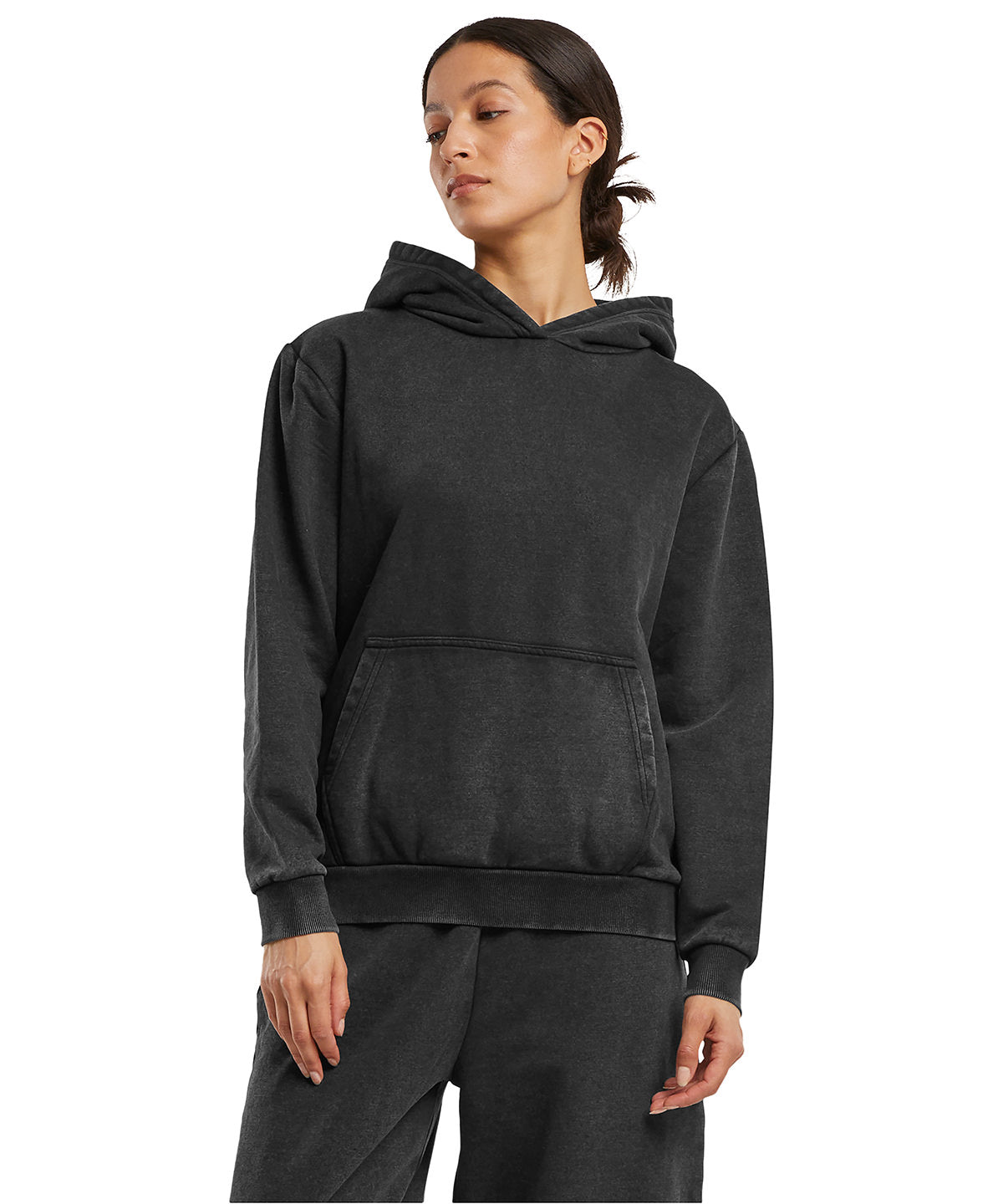 Build Your Brand Women’s vintage heavy hoodie, lifestyle photo