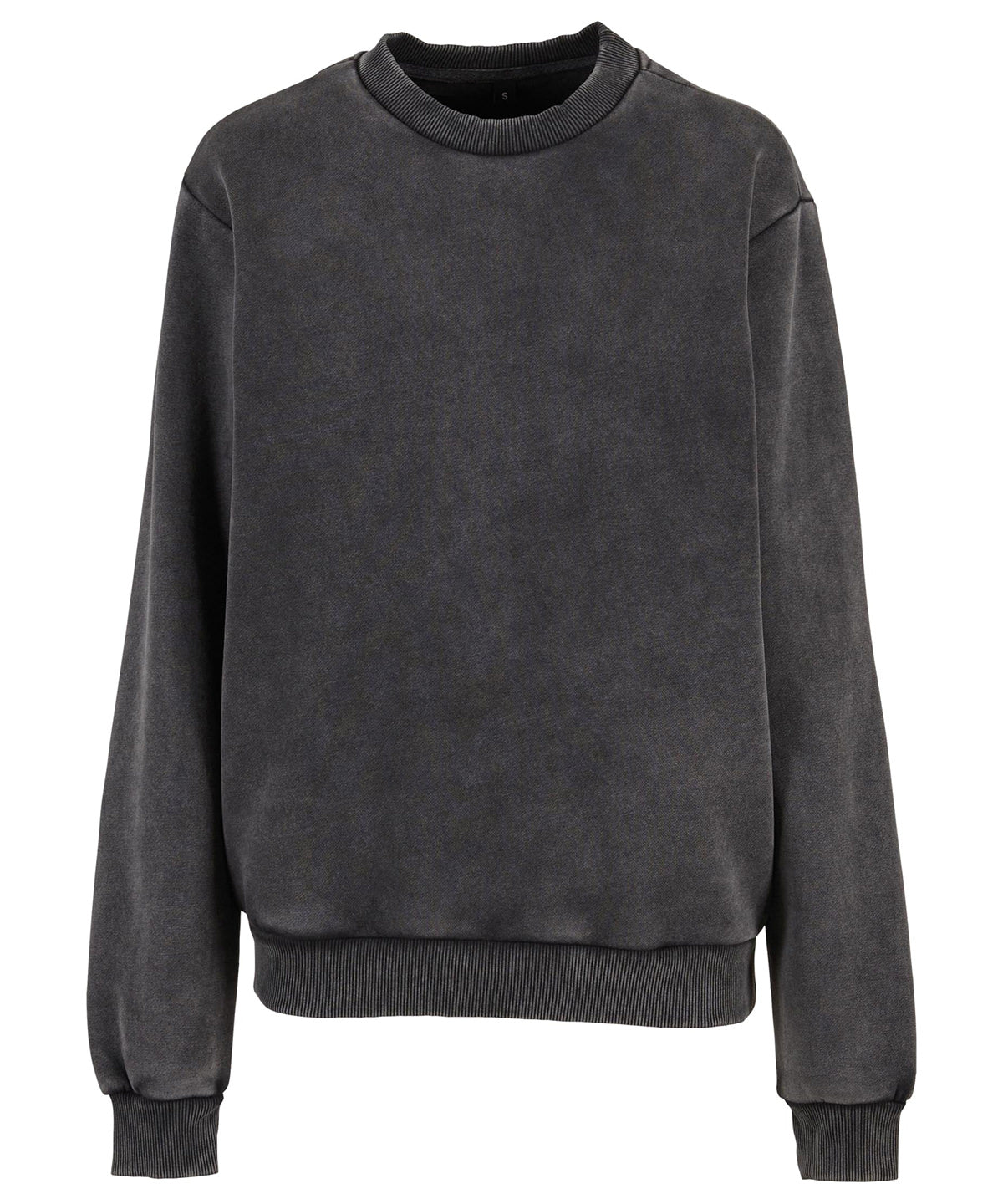 Build Your Brand Women’s vintage heavy crew neck in Magnet, front view