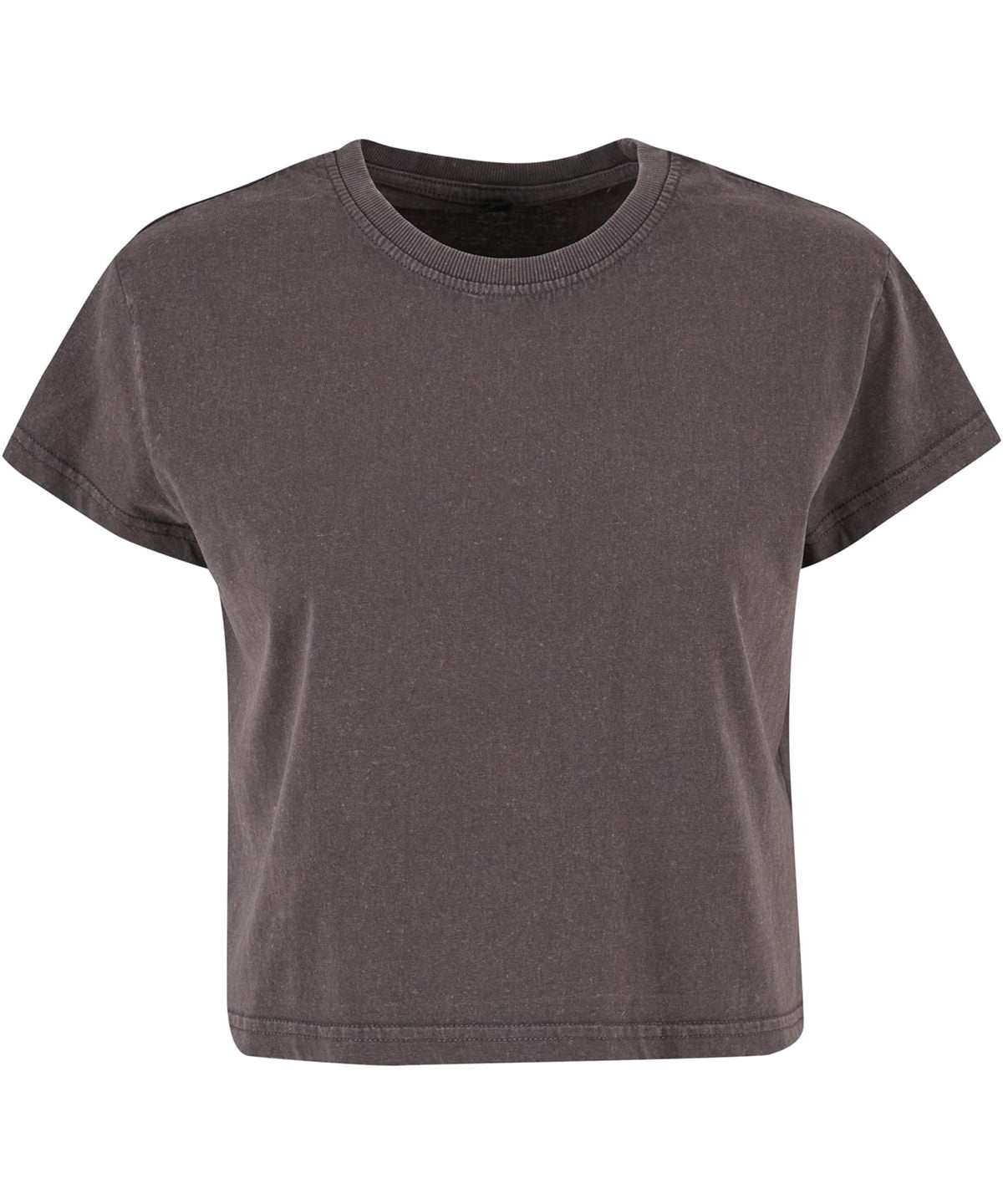 Build Your Brand Women’s vintage cropped tee in Magnet, front view