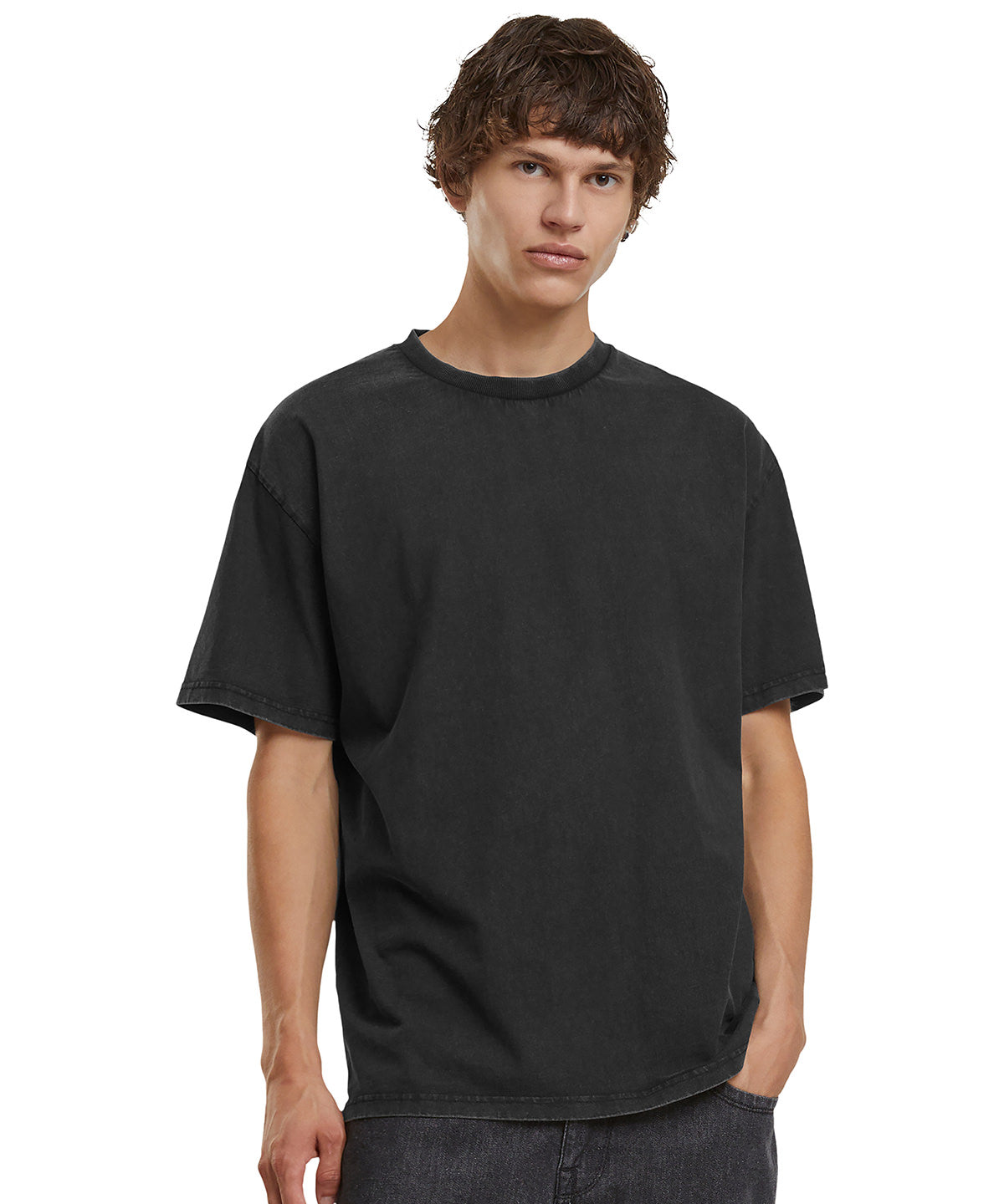 Build Your Brand Vintage heavy loose tee, lifestyle photo