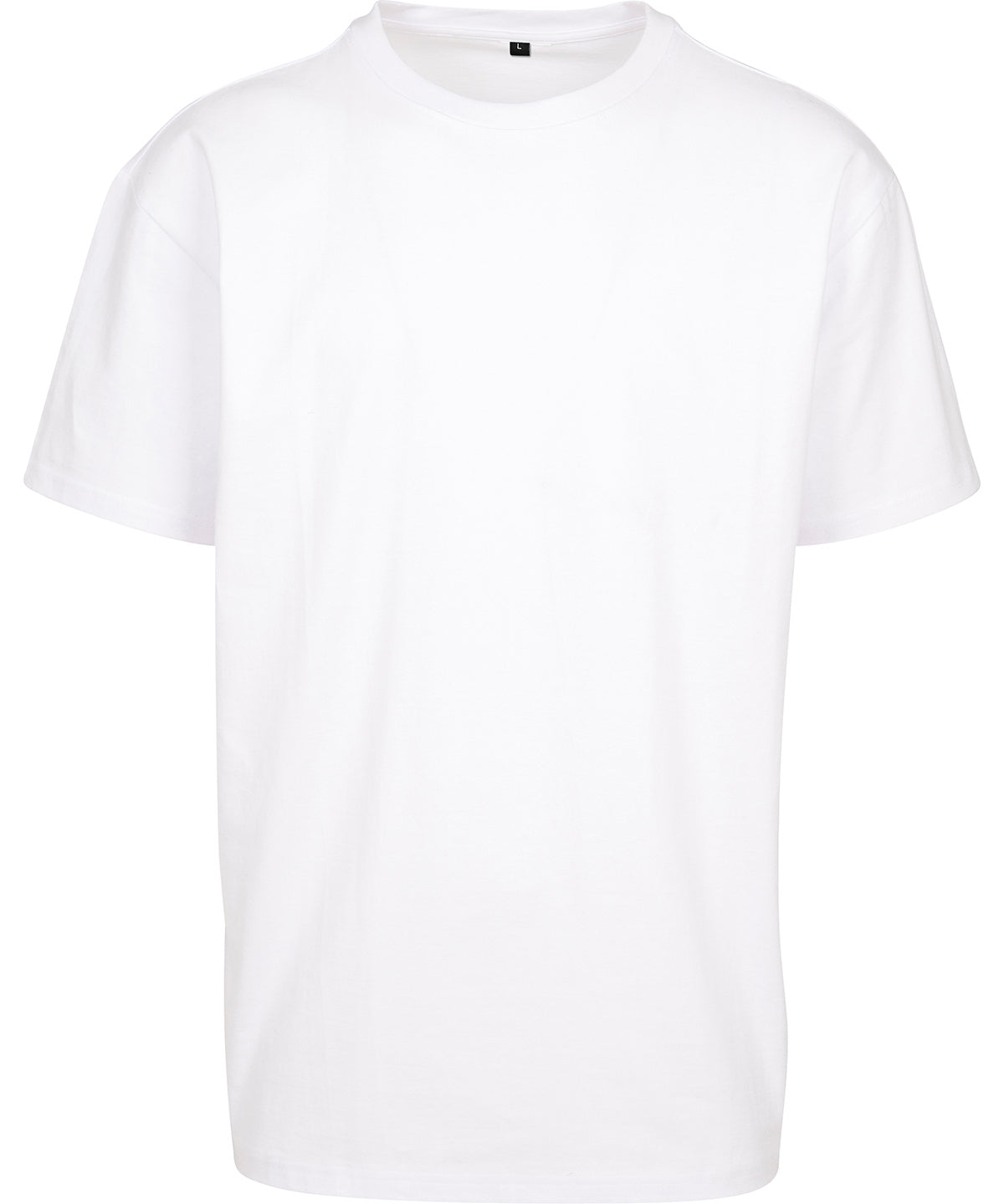 Build Your Brand Cotton loose tee in White, front view