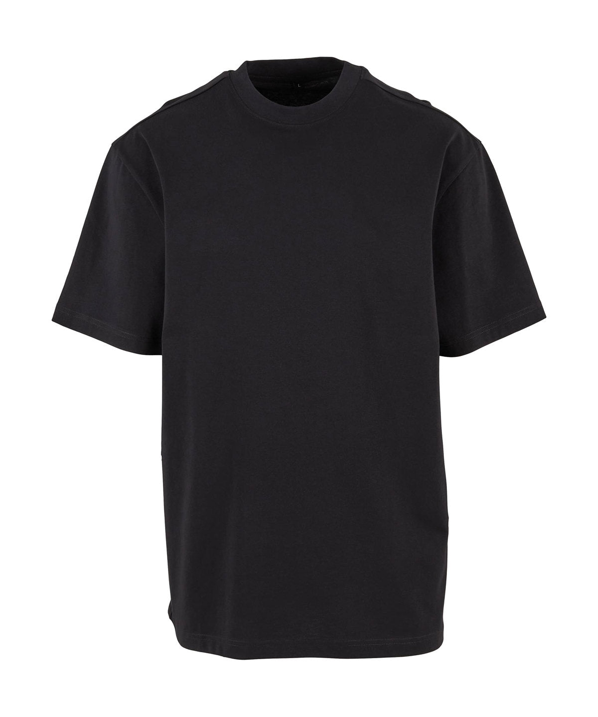 Build Your Brand Tall tee in Black, front view