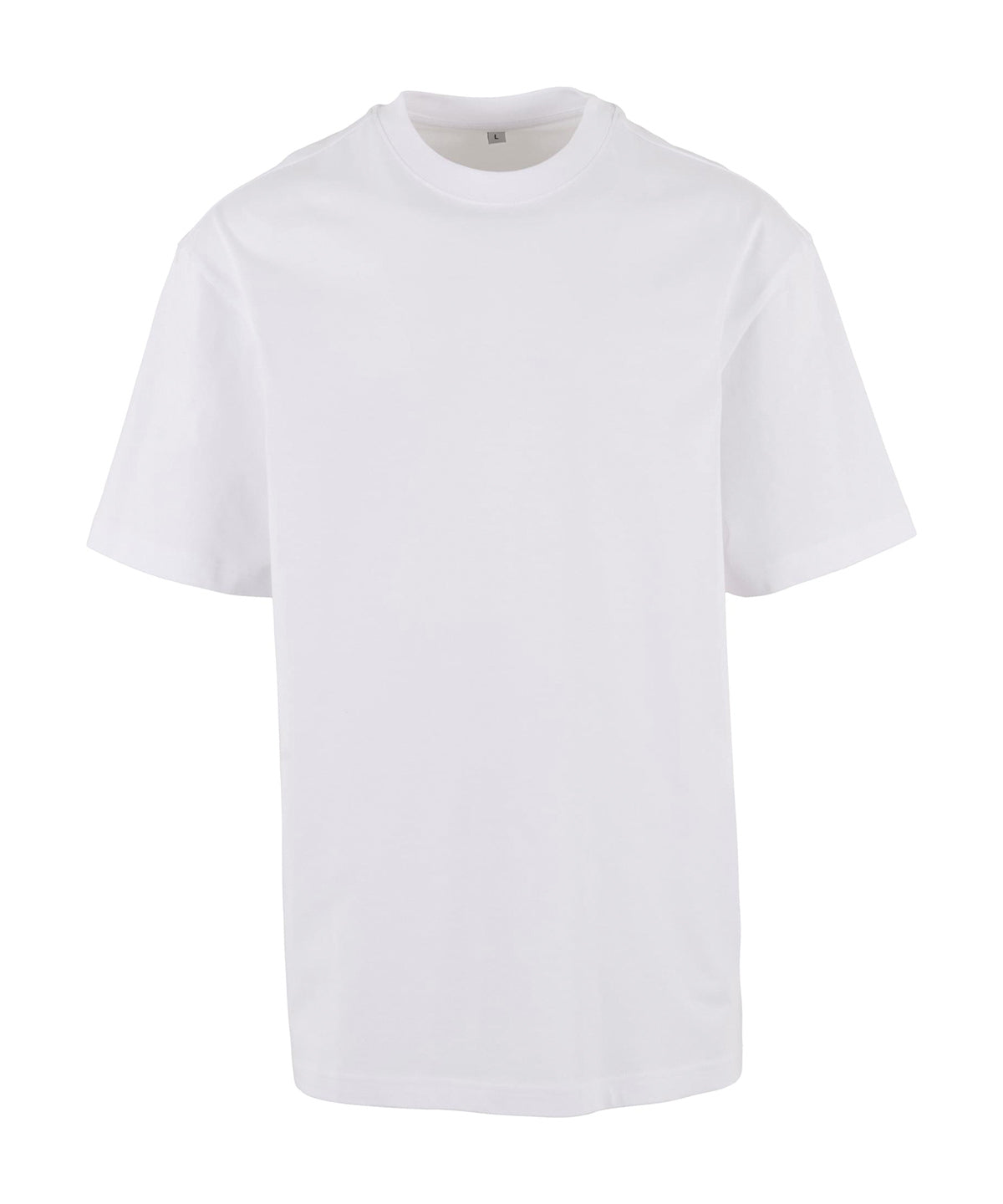 Build Your Brand Tall tee in White, front view