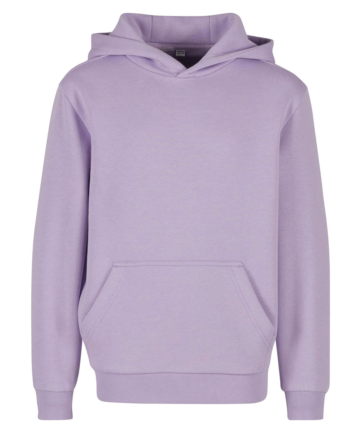 Build Your Brand Kids fluffy hoodie in Lilac, front view