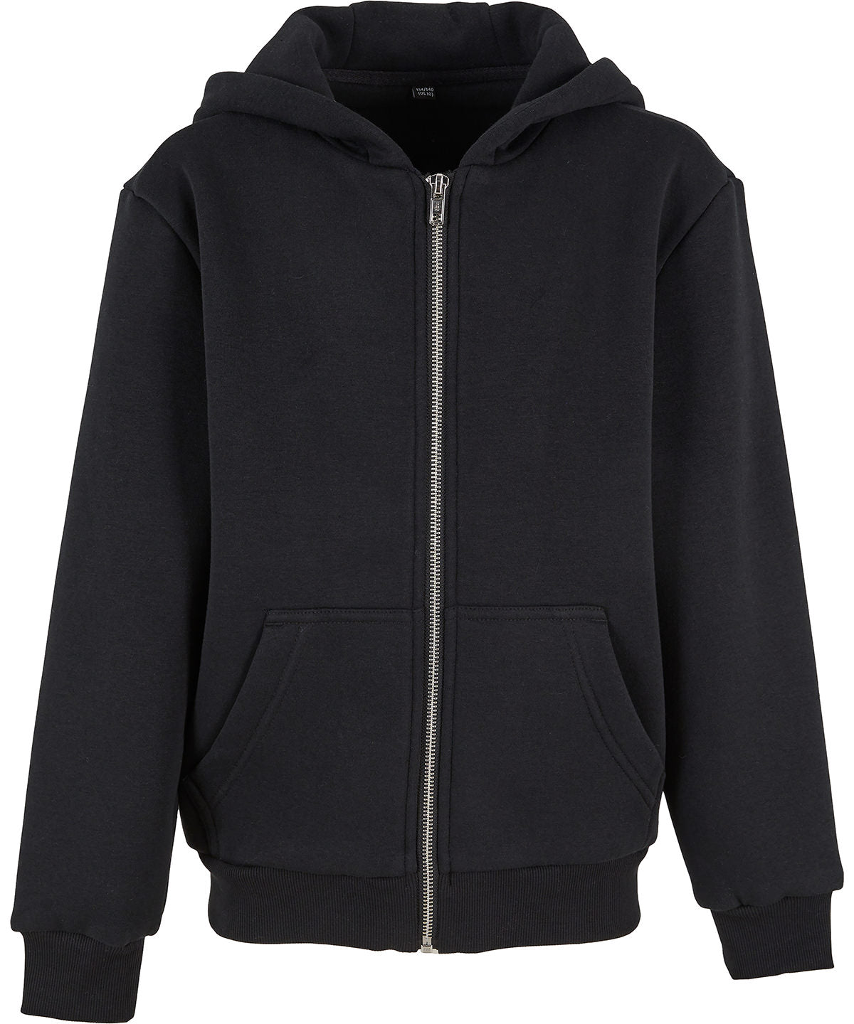 Build Your Brand Kids fluffy zip hoodie, lifestyle photo