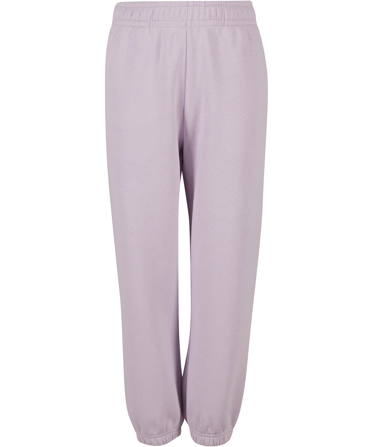 Build Your Brand Kids fluffy sweatpants in Lilac, front view