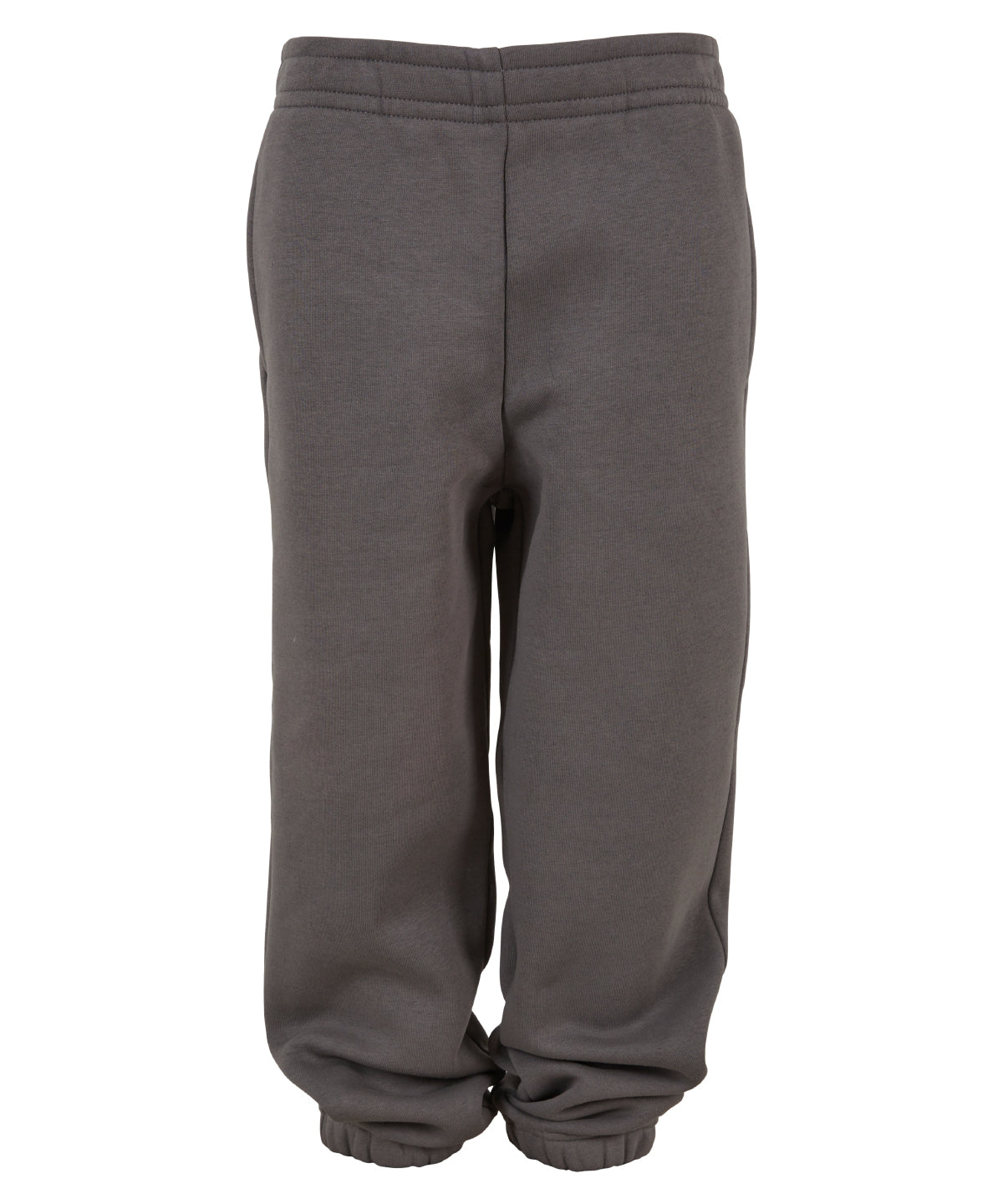 Build Your Brand Kids fluffy sweatpants in Magnet, front view