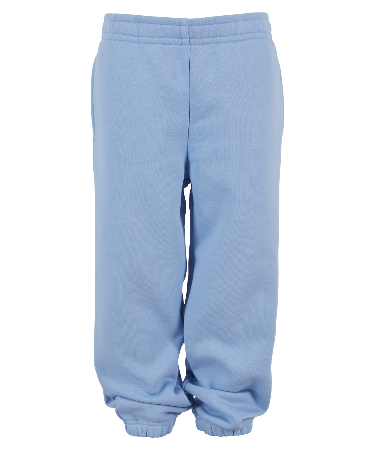Build Your Brand Kids fluffy sweatpants in Powder Blue, front view