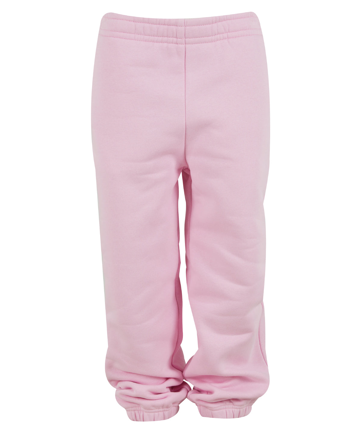 Build Your Brand Kids fluffy sweatpants in Soft Pink, front view