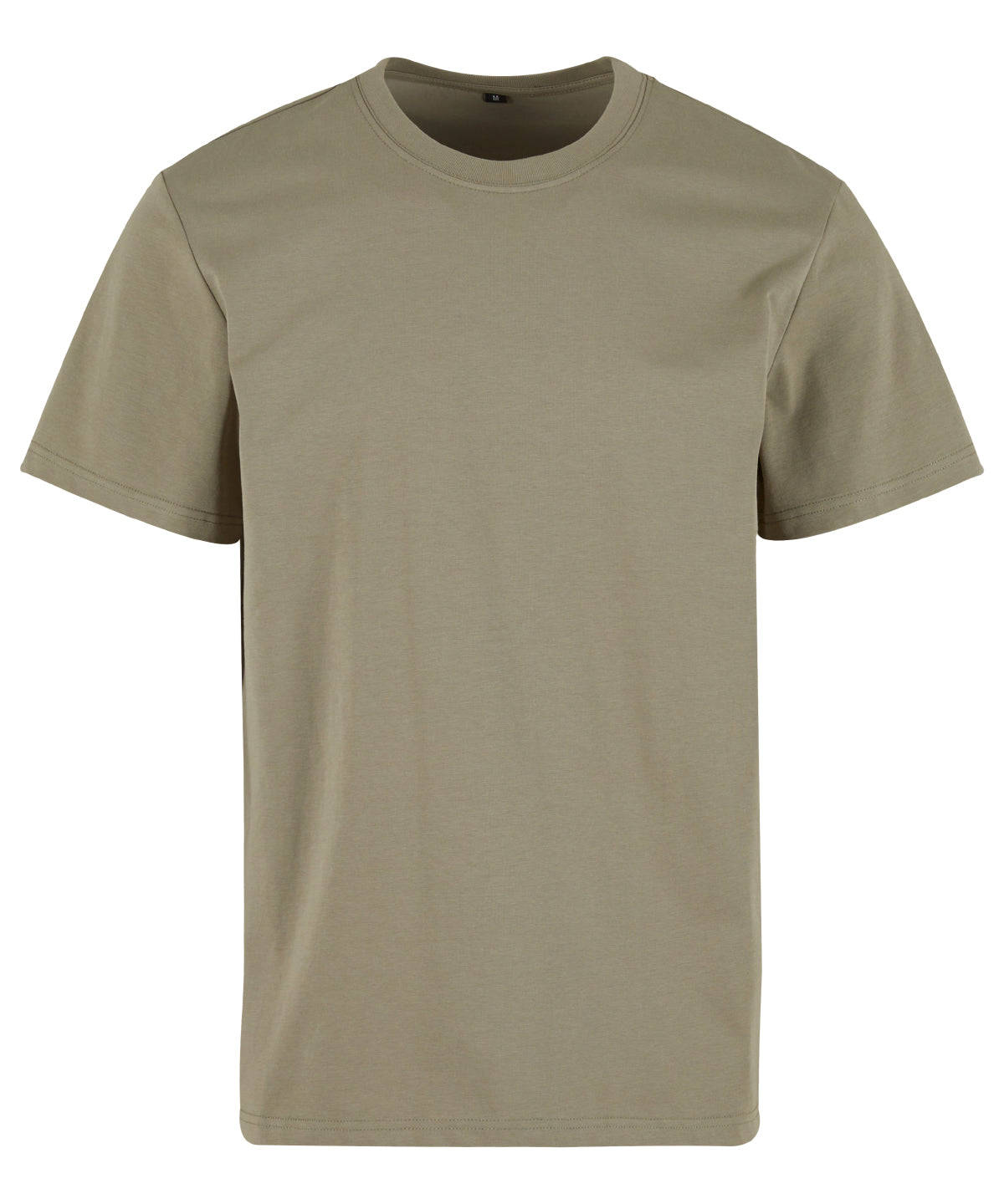 Build Your Brand Sorona regular tee in Pale Olive, front view