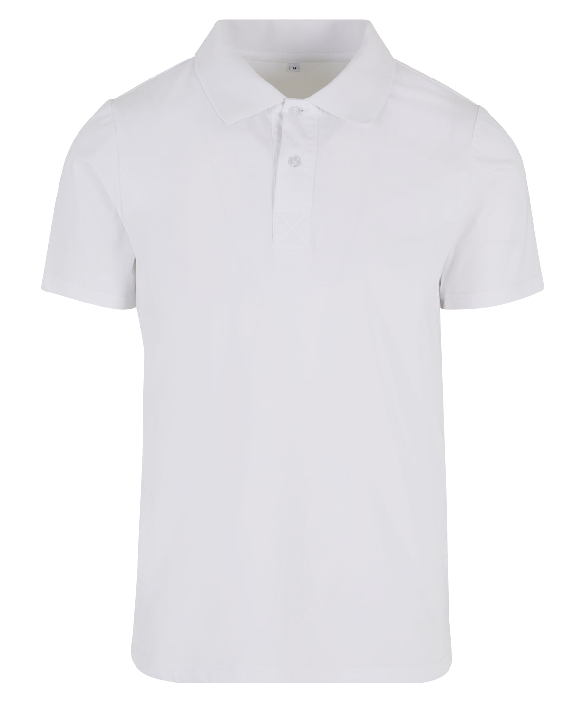 Build Your Brand Sorona polo tee in White, front view