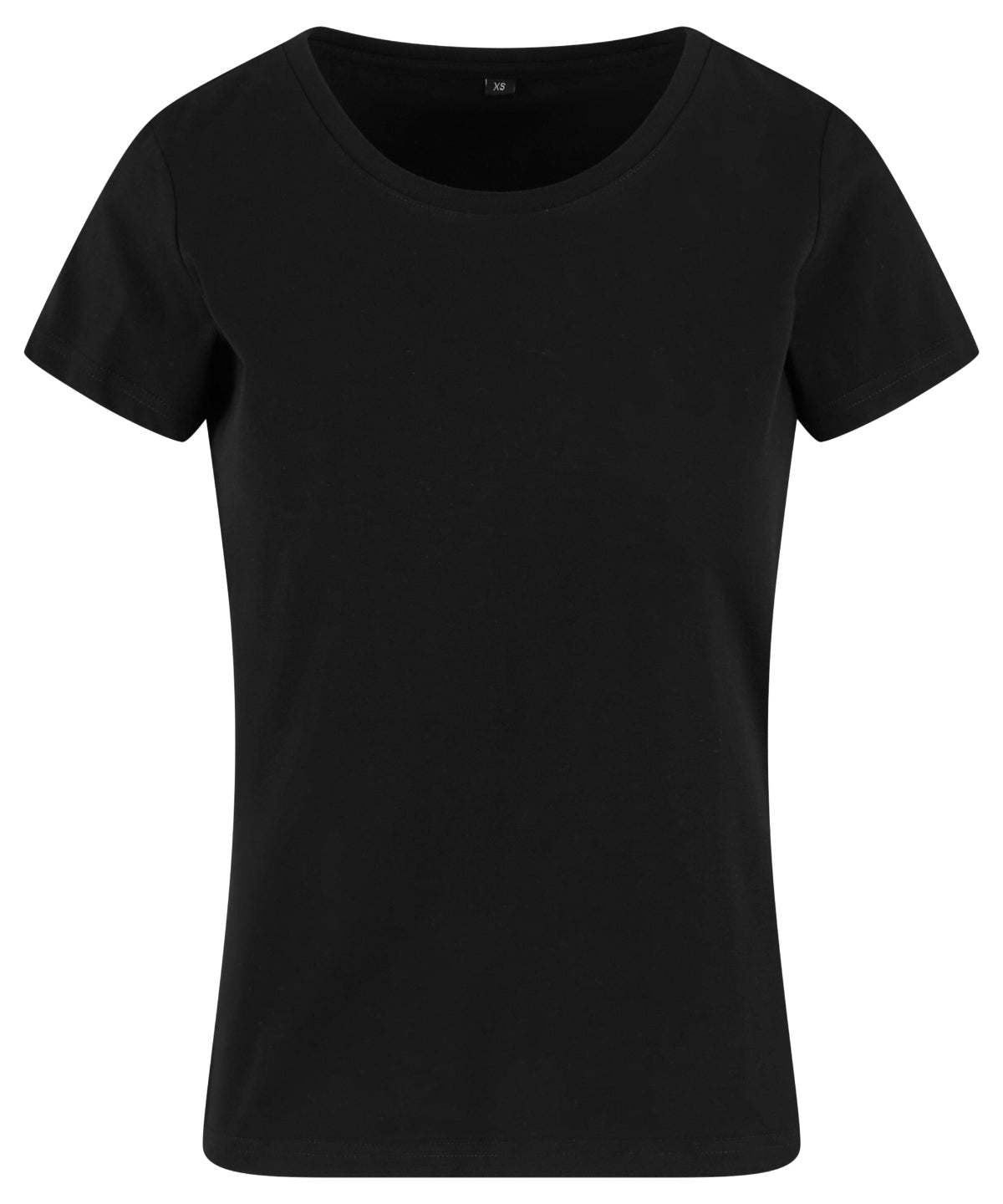 Build Your Brand Women’s Sorona regular tee in Black, front view