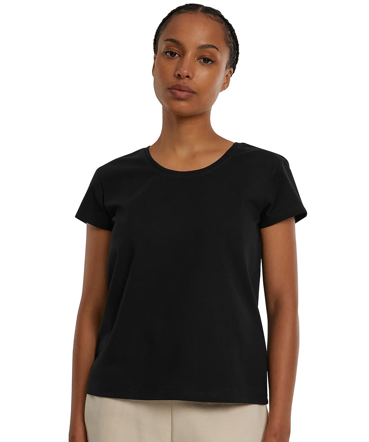 Build Your Brand Women’s Sorona regular tee, lifestyle photo