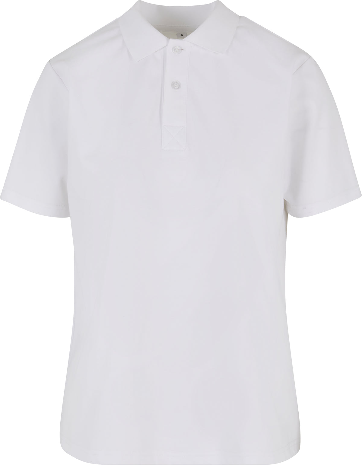 Build Your Brand Women’s Sorona polo tee in White, front view