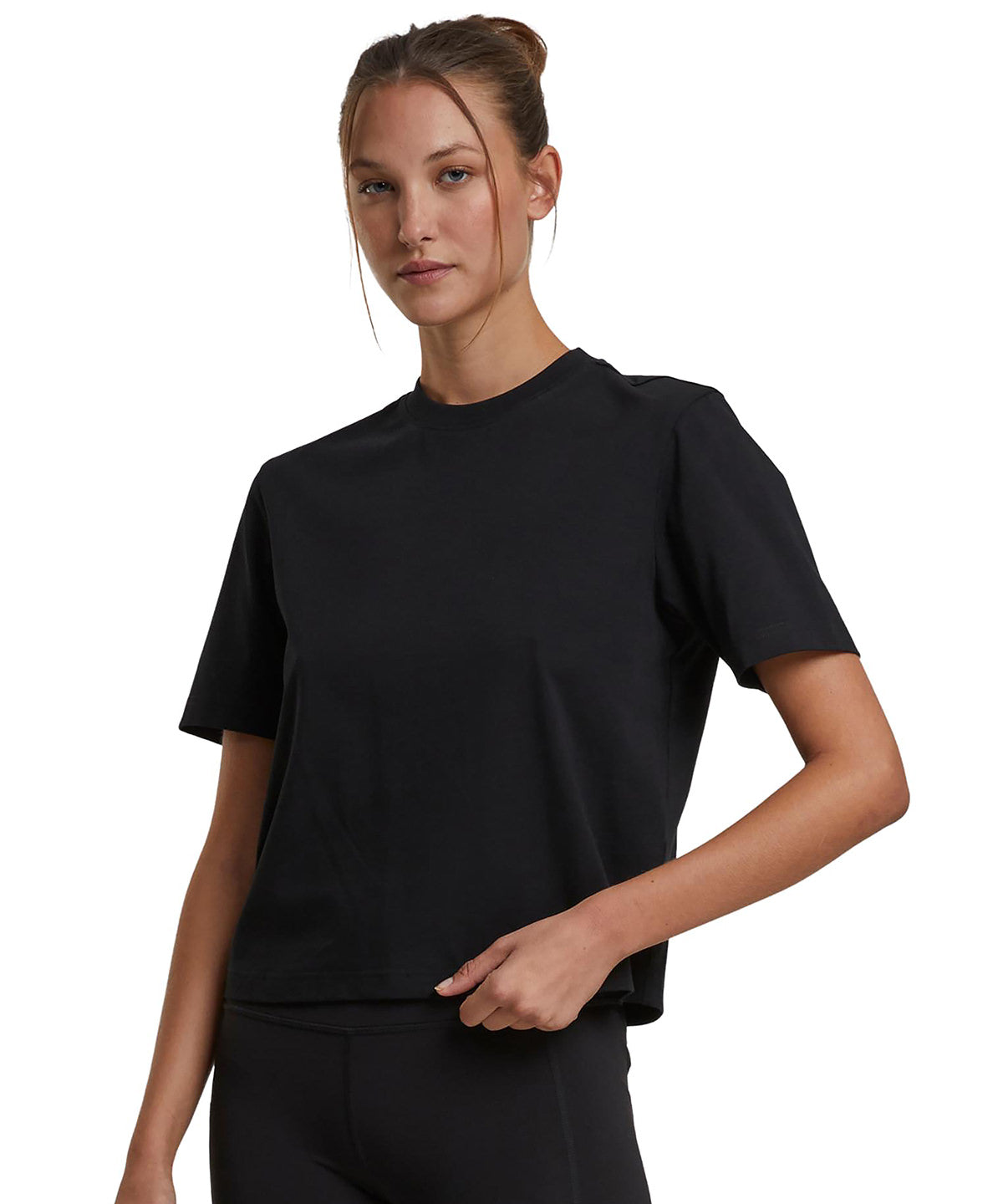 Build Your Brand Women’s Sorona loose-fit tee, lifestyle photo