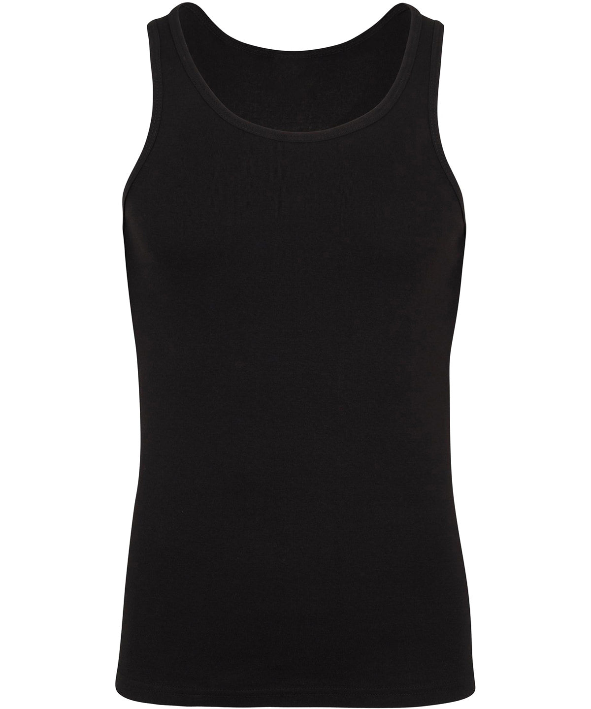 Build Your Brand Tank top in Black, front view