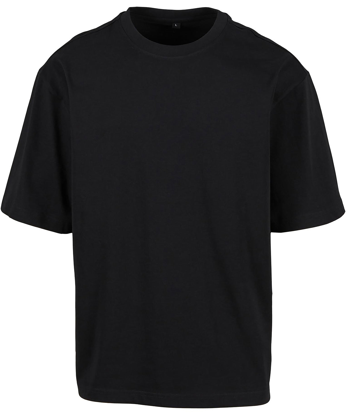 Build Your Brand Loose-fit tee in Black, front view