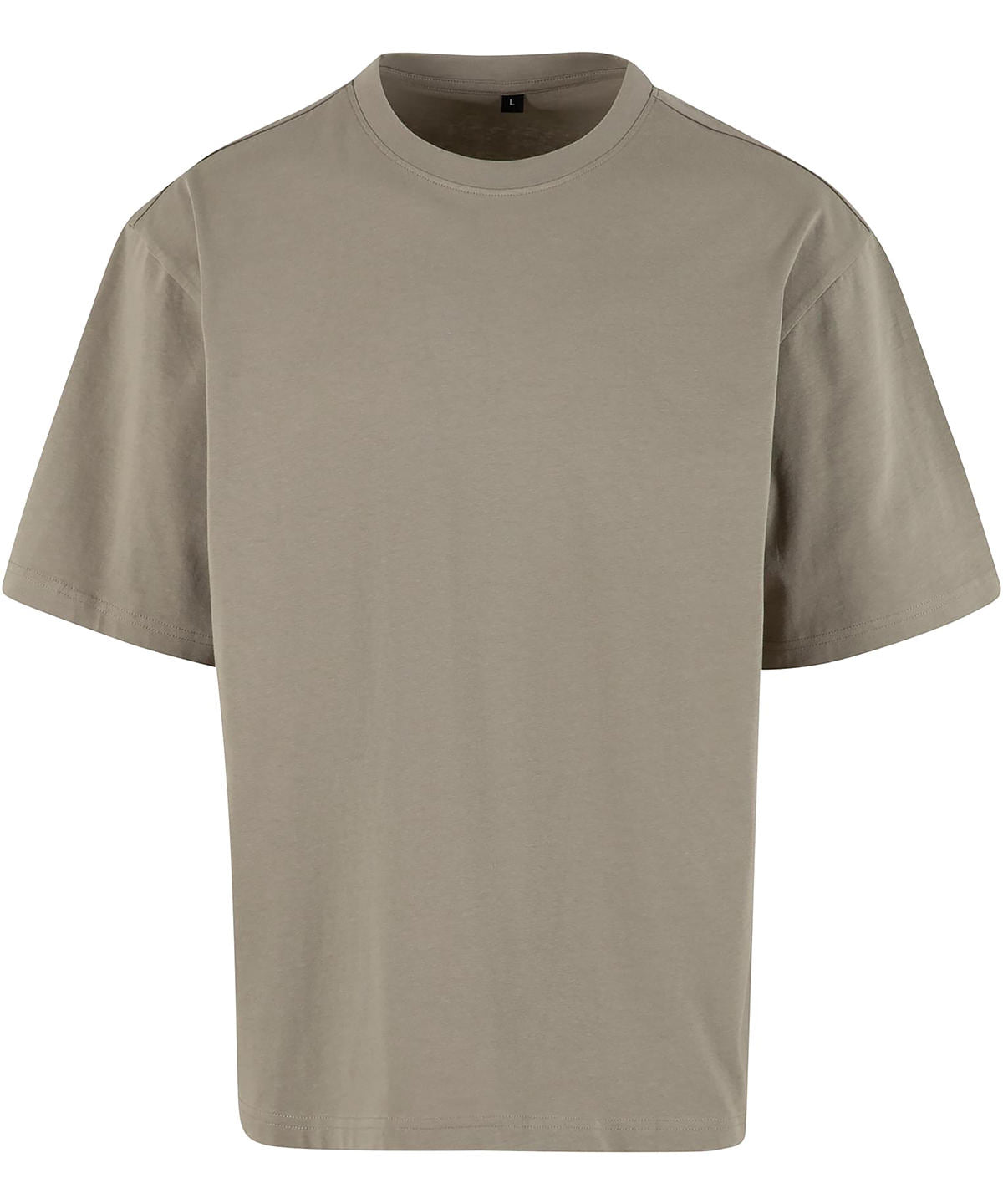 Build Your Brand Loose-fit tee in Pale Olive, front view