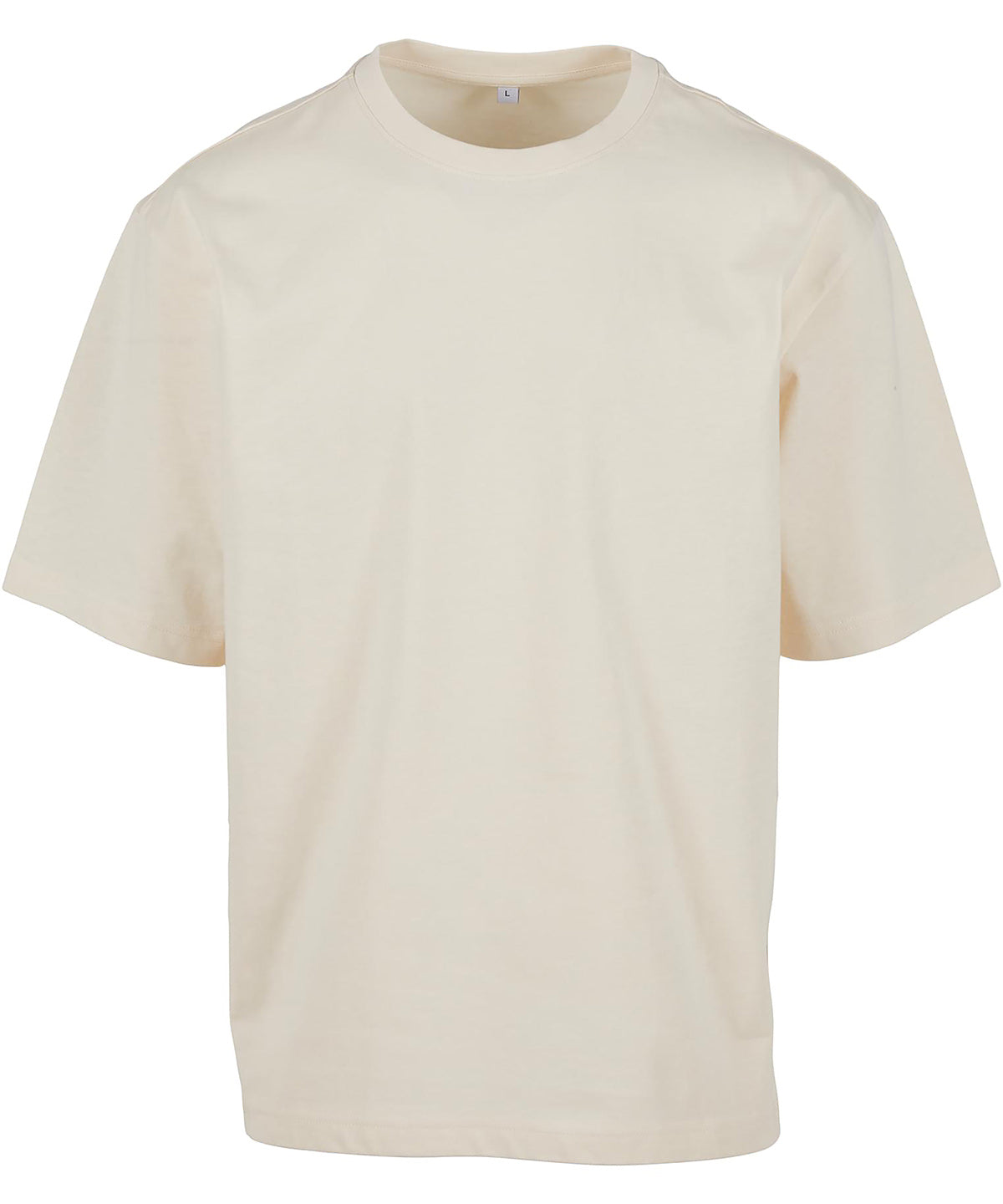 Build Your Brand Loose-fit tee in White Sand, front view