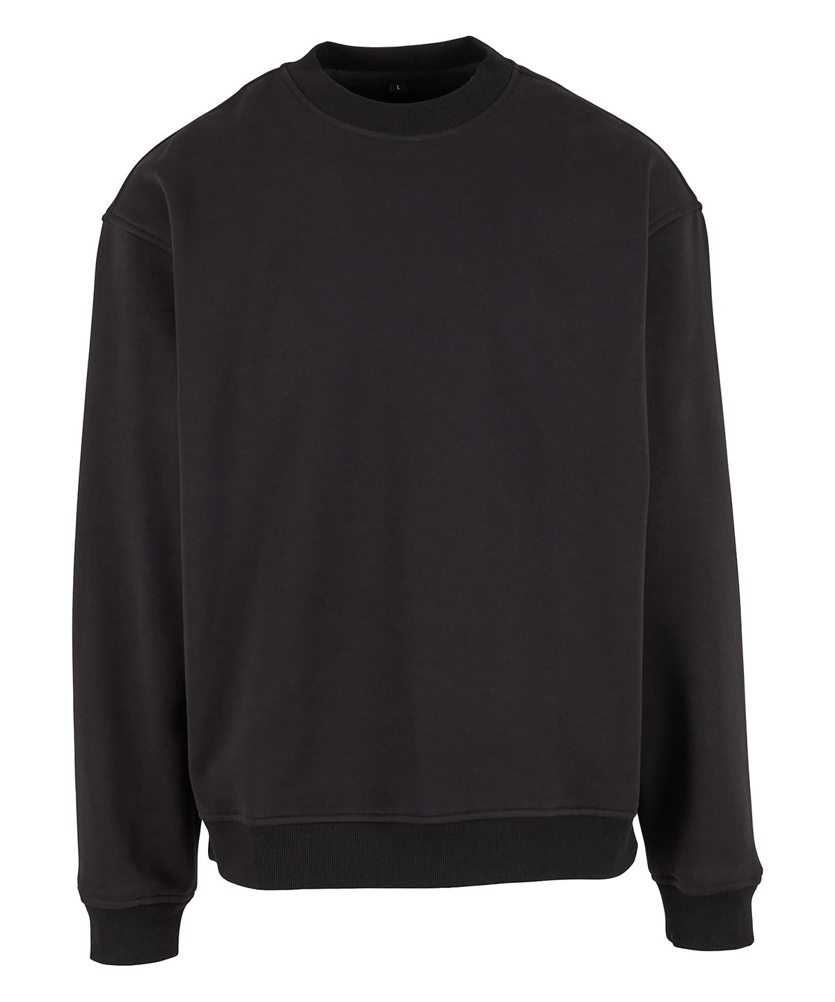 Build Your Brand Loose-fit sweatshirt in Black, front view