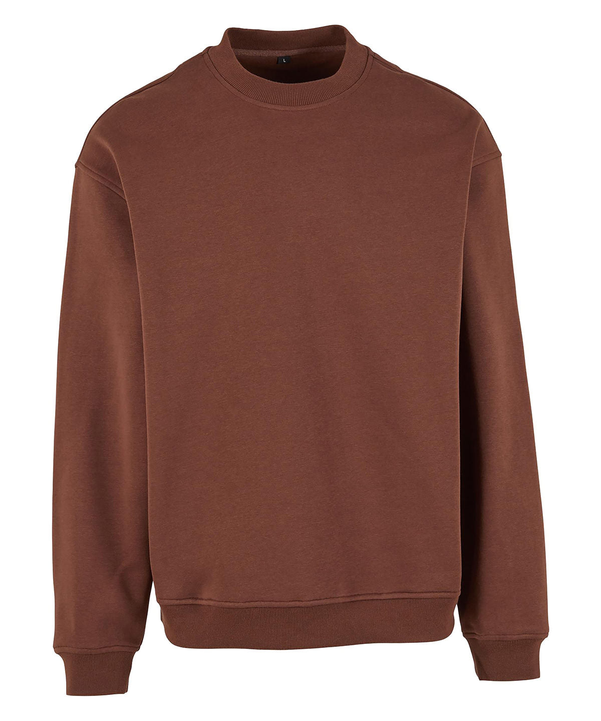Build Your Brand Loose-fit sweatshirt in Chocolate Brown, front view