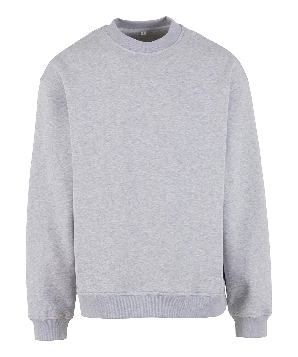 Build Your Brand Loose-fit sweatshirt in Heather Grey, front view