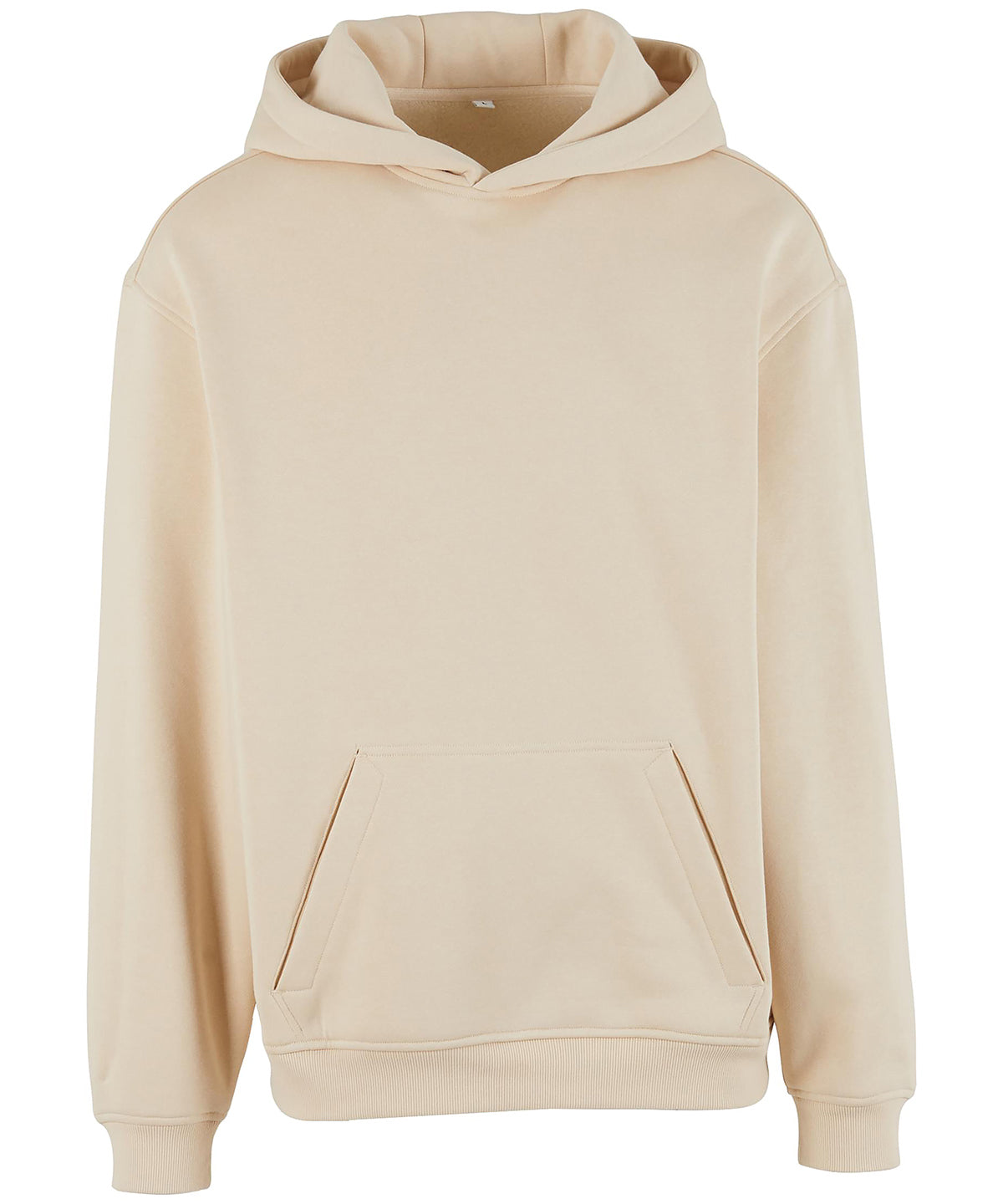 Build Your Brand Loose-fit hoodie in Sand, front view