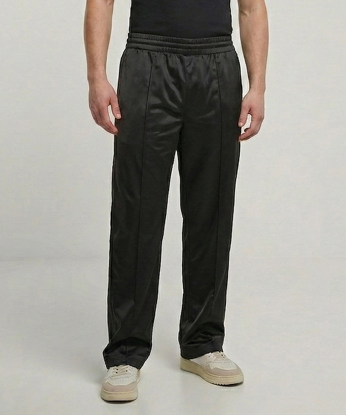 Build Your Brand Tricot track pants in Black, lifestyle photo