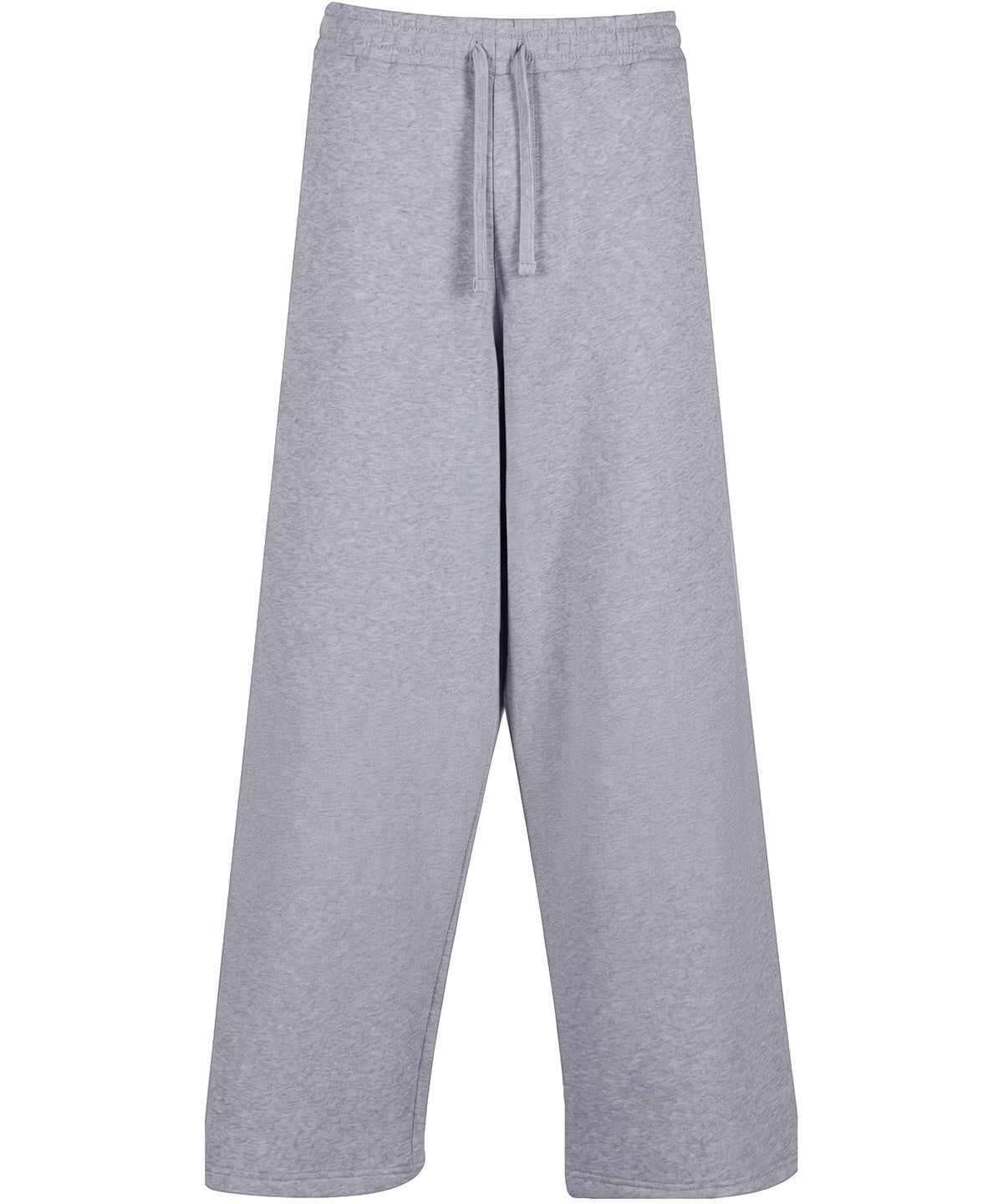 Build Your Brand Wide-leg sweatpants in Heather Grey, front view